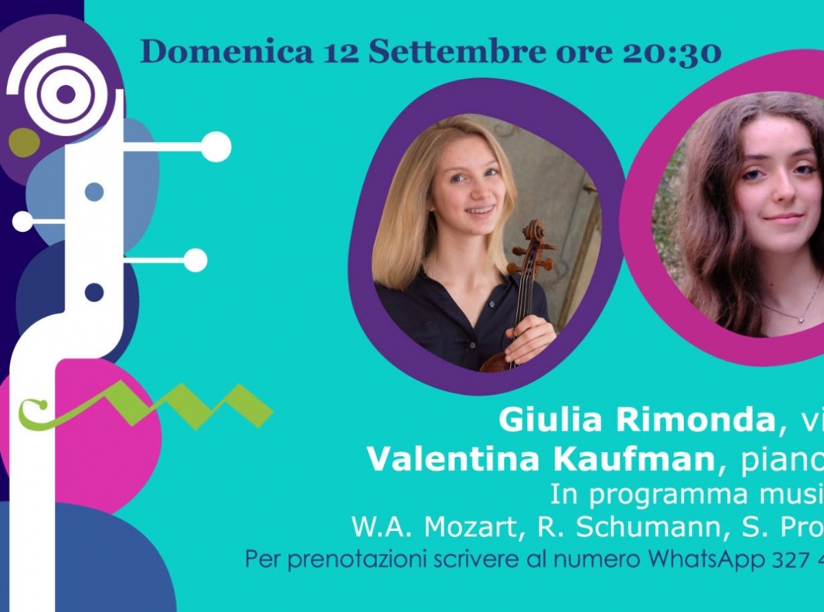 Ad Arnesano, domani 12 settembre, la pianista Kaufman e la violinista Rimonda
