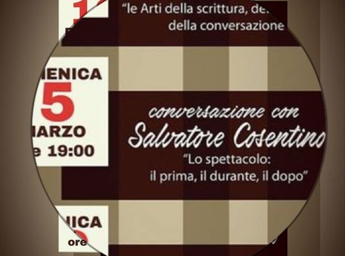 Oggi a Copertino secondo appuntamento di “Scena Muta …in conversazione” con Salvatore Cosentino