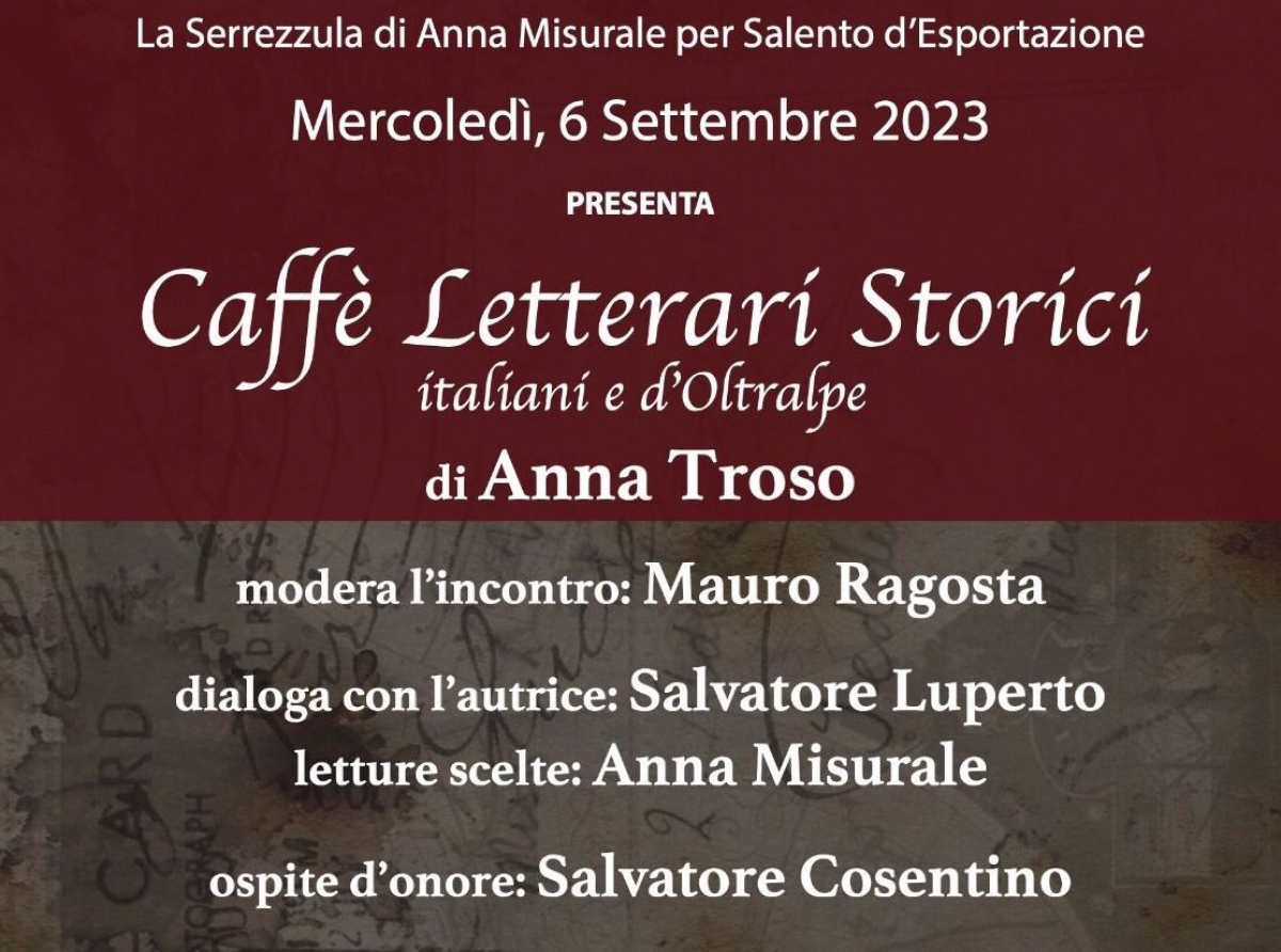 Mercoledì prossimo, 6 settembre, Anna Troso presso "La Serrezzula" ad Arnesano